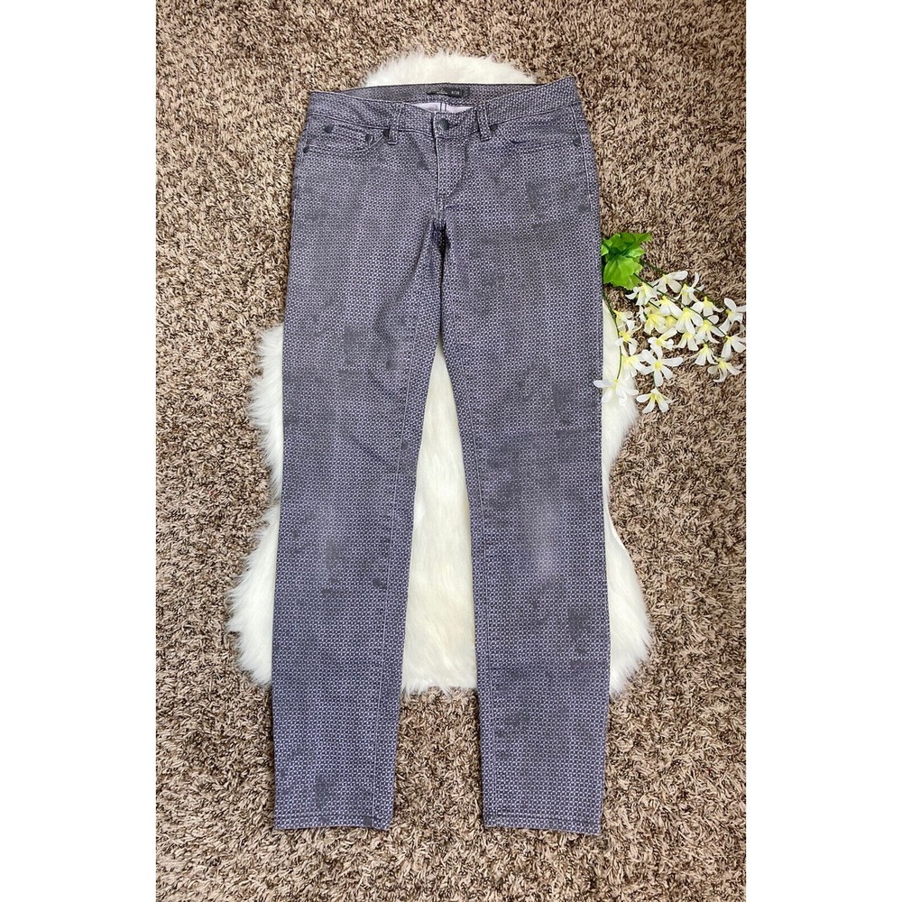prAna Women’s Slim Fit Stretch Jeans Purple / Gray Floral Patterned Sz 6 Pants